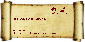Dulovics Anna névjegykártya